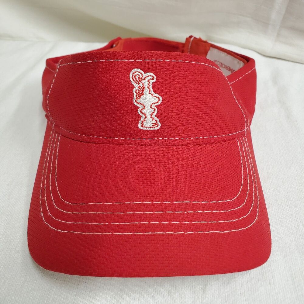 America’s Cup 34 (Yacht Racing San Francisco) Red Sun Visor Hat Adj. Mens Size